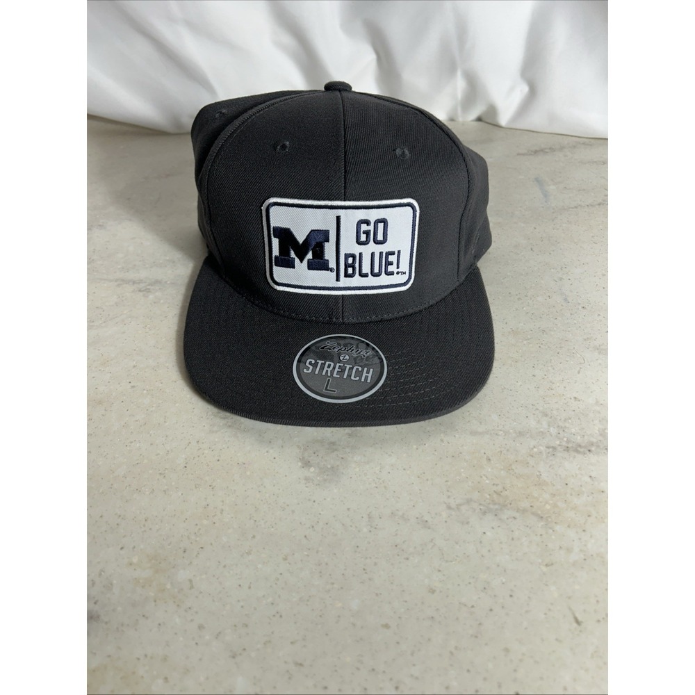 Michigan Go Blue Large Stretch Fit Grey Hat Zephyr College NCAA